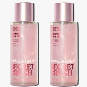 PINK Victoria's Secret Love Shimmer Secret Crush Fragrance Mist Set of 2 NEW